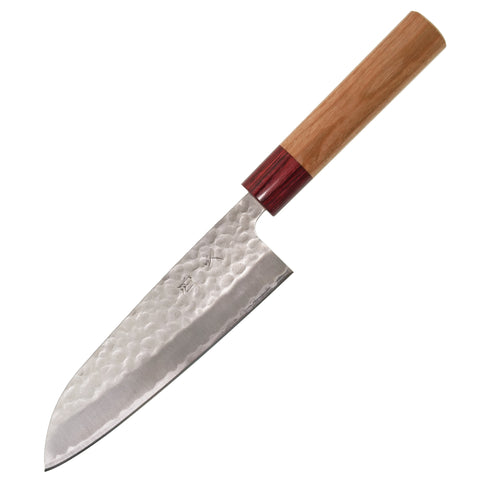 Tsunehisa Tsutime - Santoku 165 mm Cherry Wood Handle Hammered AS by Alambika - Alambika Canada