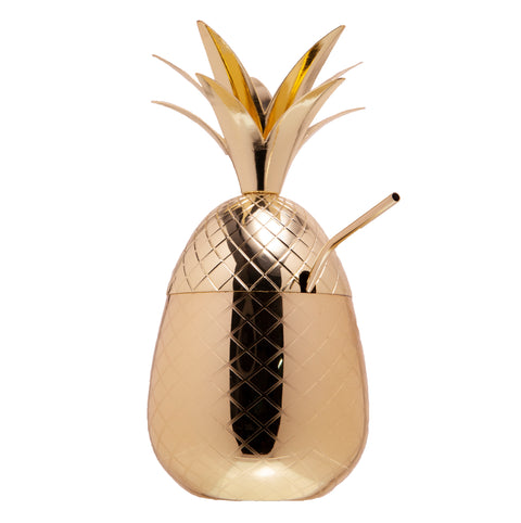Tiki Mug - Metal Pineapple Gold 30oz by Alkademie - Alambika Canada