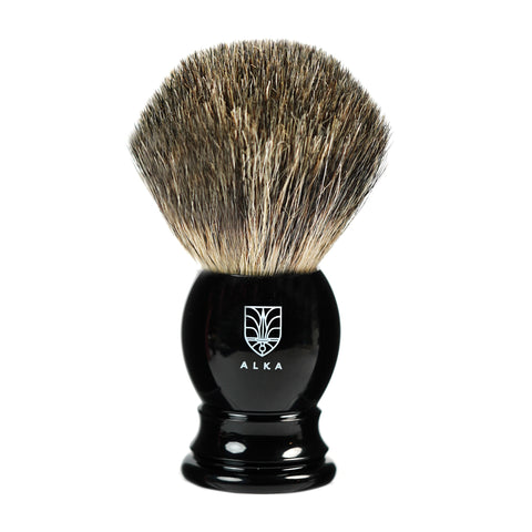 Shaving Brush - Alka Best Badger - Black Resin Handle by Alka - Alambika Canada