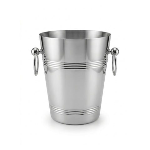 Ice Bucket - Chrome with Rings