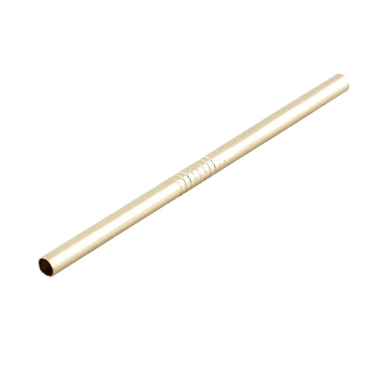 Drinking Straws - Straight Steel Gold - 13cm by Alkademie - Alambika Canada