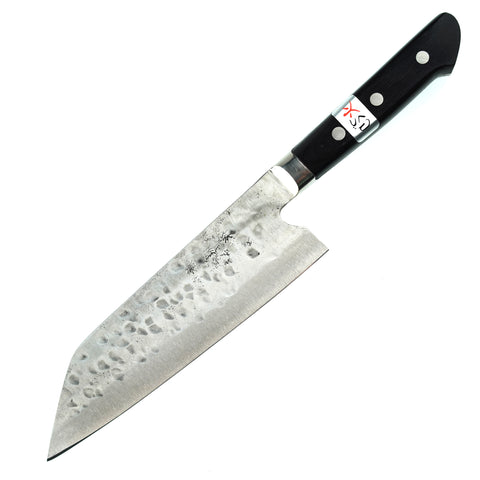 Fujiwara Maboroshi Santoku Shirogami 1 Tsuchime Western handle 180mm by Alambika - Alambika Canada