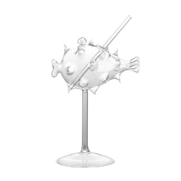 Tiki Mug - Stemmed Fugu Clear 8oz by Alkademie - Alambika Canada