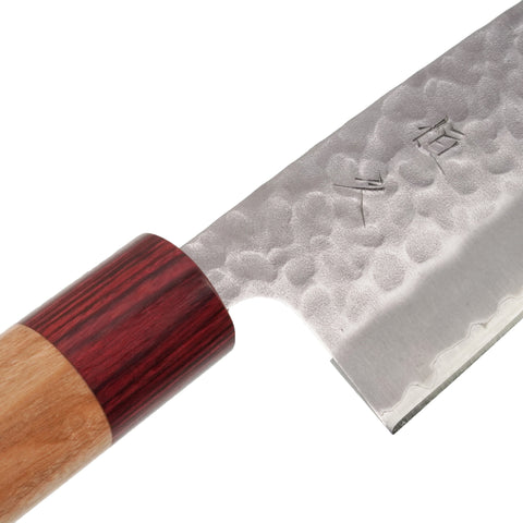 Tsunehisa Tsutime - Santoku 165 mm Cherry Wood Handle Hammered AS by Alambika - Alambika Canada